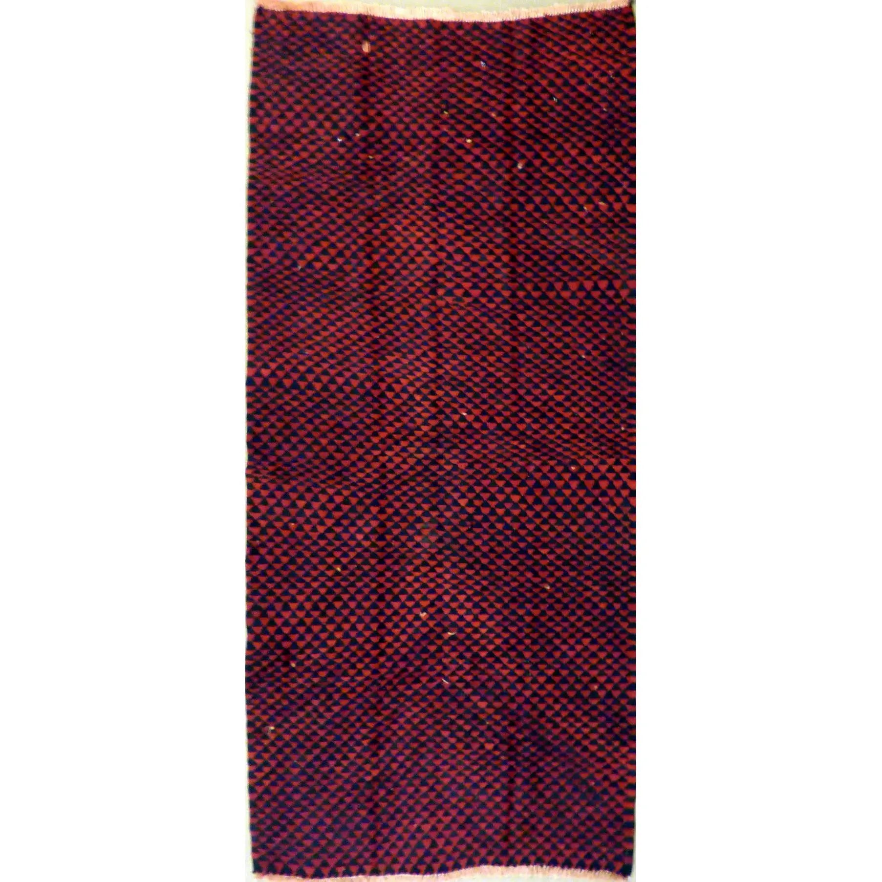 One Of The Kind Authentic Hand-Knotted Sanandaj Vintage Kilim 9'2" X 4'9"